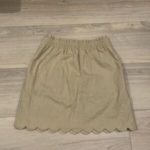 J.Crew Scalloped Skirt Tan Color Size 2